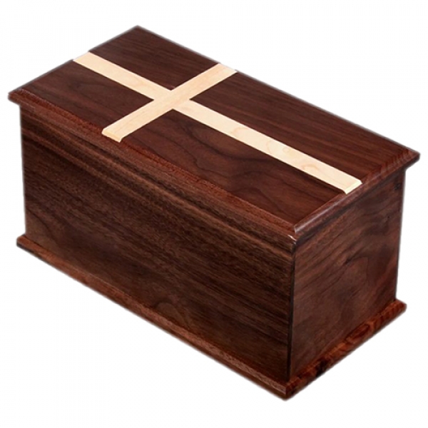 Cross Wooden Cremation Urn