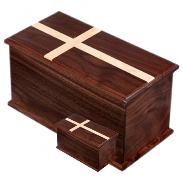 Cross Wooden Cremation Urns