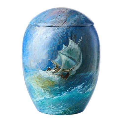 Crossing The Ocean Wooden Urn