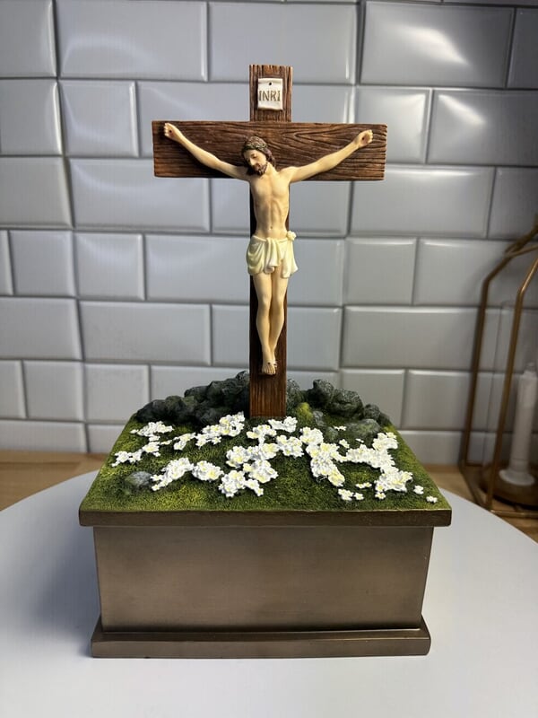 Crucifix Cross Cremation Urn