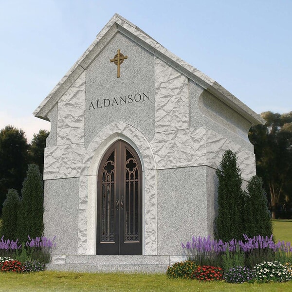 Custom Granite Cemetery Mausoleum