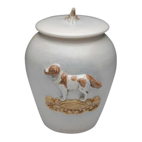 Saint Bernard Ceramic Cremation Urn