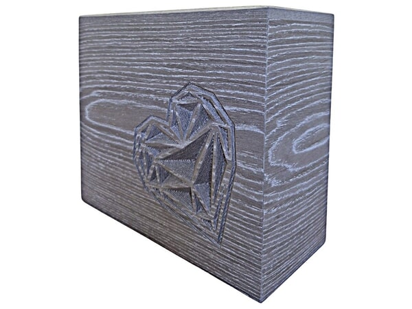 Cut Out Heart Wooden Cremation Urn