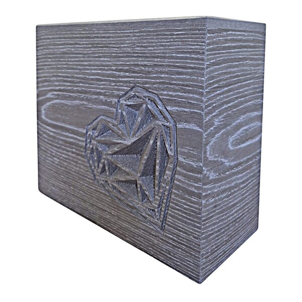Cut Out Heart Wooden Cremation Urn