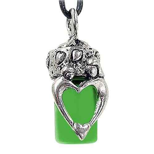 Mother & Child Green Cremation Necklace