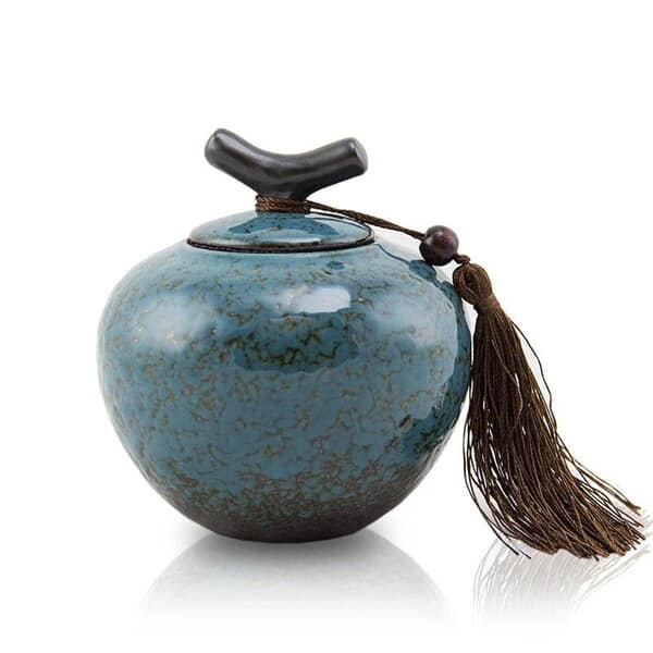 Dark Aqua Ceramic Pet Urn