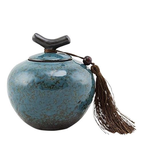 Dark Aqua Ceramic Pet Urn