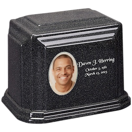 Dark Grey Cultured Photo Urn