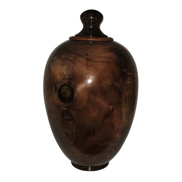 Dark Walnut Wood Urn