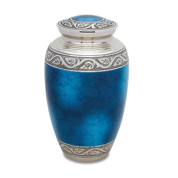 Deep Ocean Blue Cremation Urn