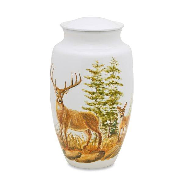 Deer in an Open Plain Cremation Urn