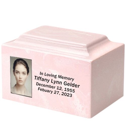 Demure Marble Photo Urn