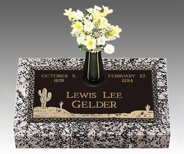 Desert Cactus Bronze Grave Marker 28 x 16