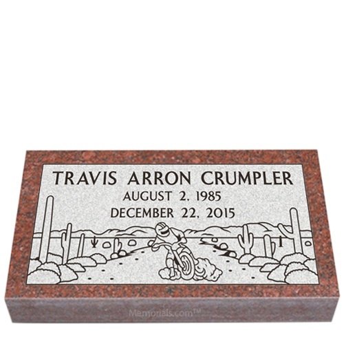 Desert Ride Granite Grave Marker 30 x 14