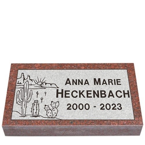 Desert Sunrise Granite Grave Marker 20 x 10