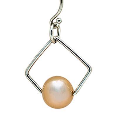 Diamond Gold Pearl Cremation Earrings