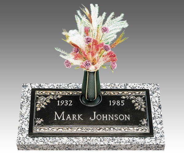 Dignity Abbey Rose Bronze Grave Marker 24 x 12