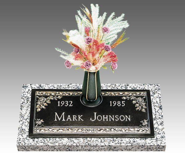 Dignity Abbey Rose Bronze Grave Marker 24 x 14