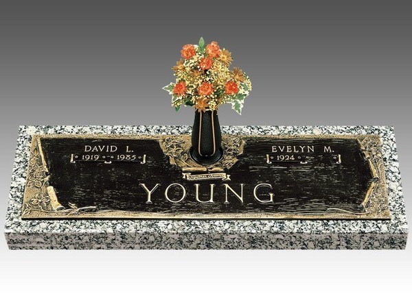 Dignity Dogwood Bronze Headstone 36 x 13