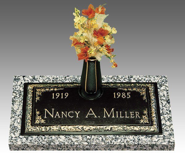 Dignity Ivy Bronze Grave Marker 24 x 12