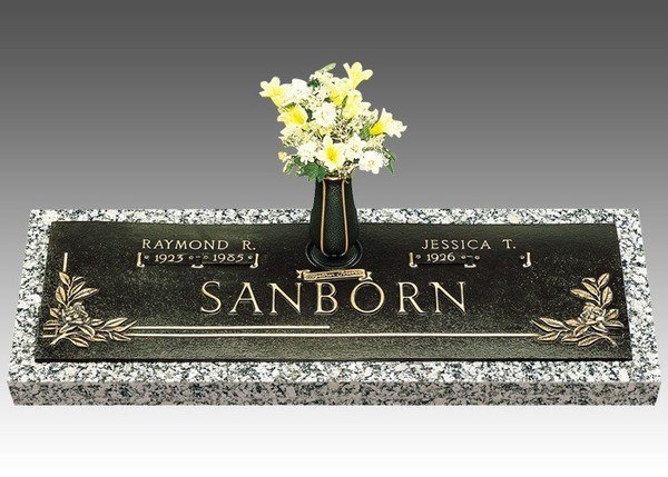 Dignity Magnolia Bronze Headstone 36 x 13