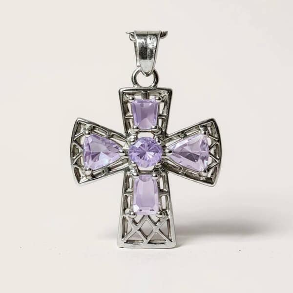 Divine Cross Cremation Diamond Necklace