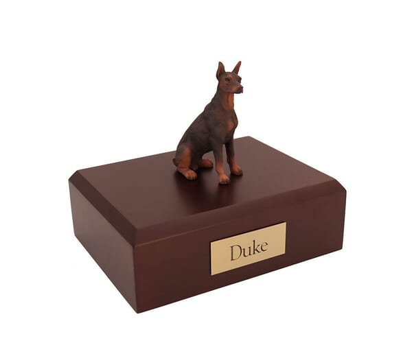 Doberman Red Large Dog Urn