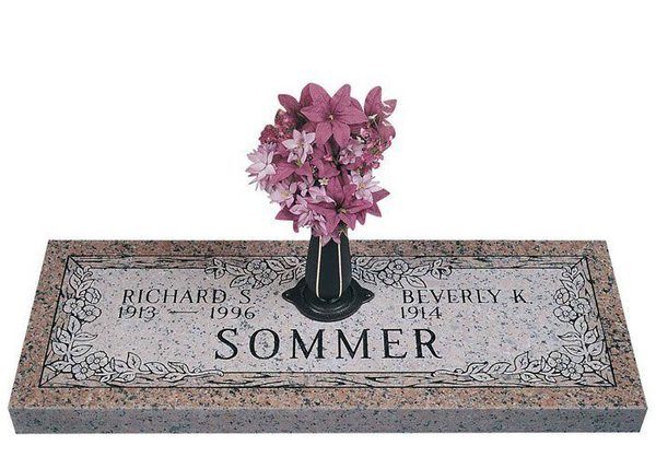 Dogwood Flowers Companion Granite Headstone 36 x 12