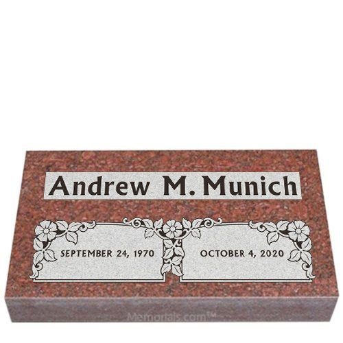 Dogwood Memorial Granite Grave Marker 24 x 12