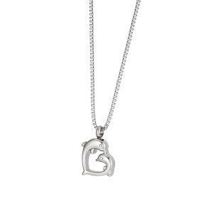 Dolphin Loving Heart Urn Necklace