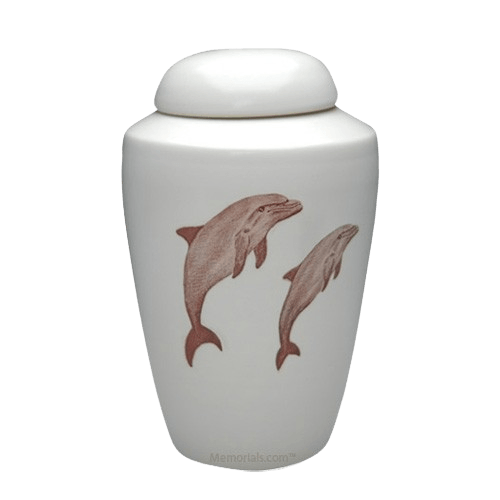Dolphin Ceramic Cremation Urn