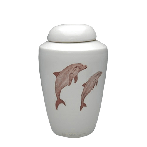 Dolphin Ceramic Medium Cremation Urn