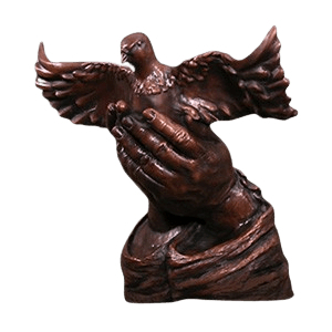 Flying Dove Bronze Cremation Urn