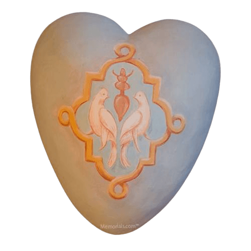 Doves Ceramic Heart Urns