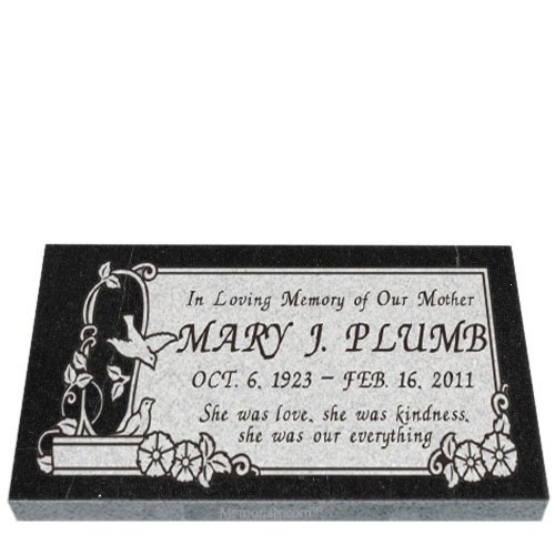 Doves of Kindness Granite Grave Marker 28 x 18