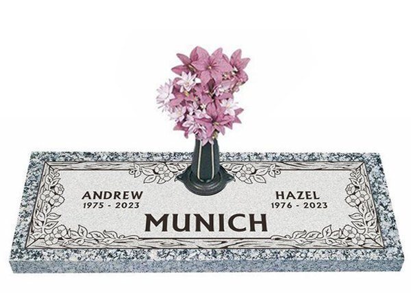 Dynasty Dogwood Companion Granite Headstone 42 x 14