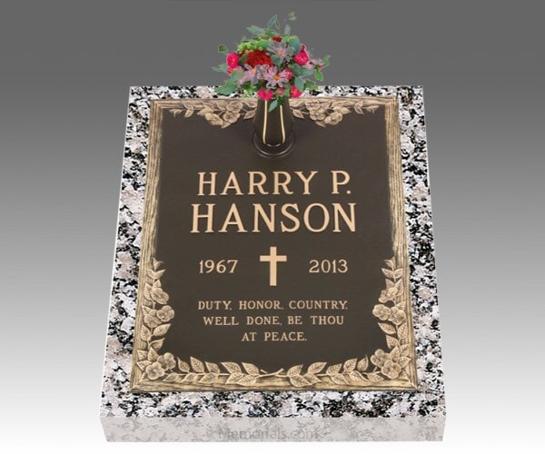 Dynasty Dogwood Deep Bronze Headstone 24 x 30