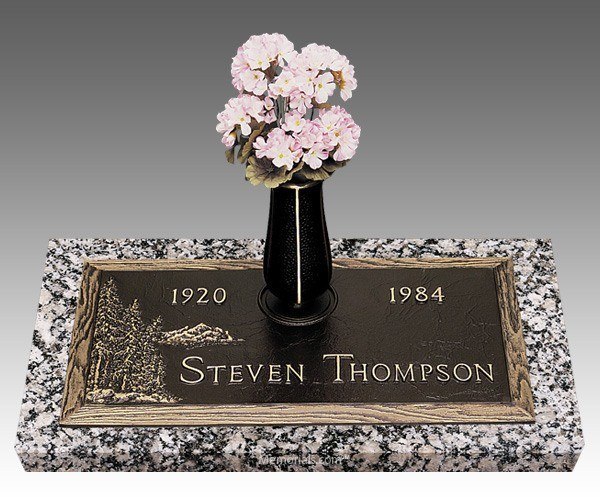 Dynasty Evergreen Bronze Grave Marker 24 x 12