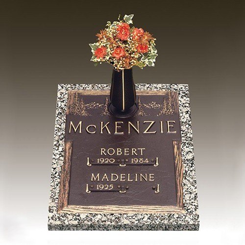 Dynasty Evergreen Deep Bronze Headstone 16 x 24