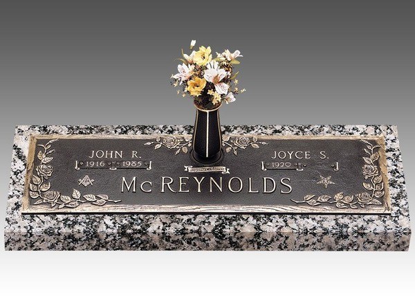 Dynasty Rose Bronze Headstone 36 x 13