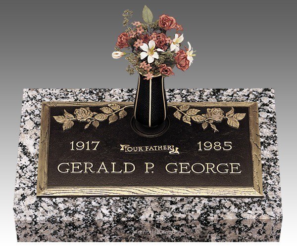 Dynasty Rose Bronze Grave Marker 24 x 18