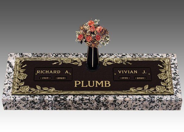 Dynasty Rose Companion Cremation Headstone 36 x 13