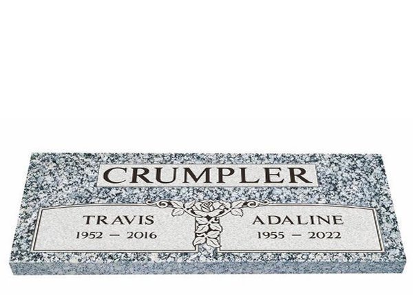 Dynasty Rose Companion Granite Headstone 60 x 20