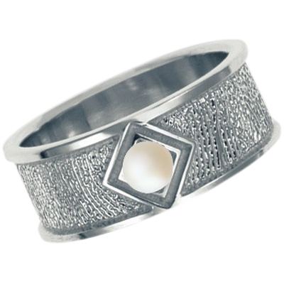 Pearl Sterling Silver Ring Print Keepsake