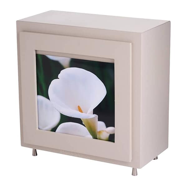 Elegant Beige Photo Cremation Urn