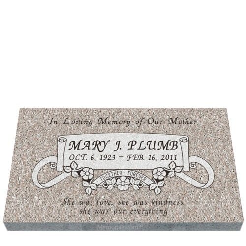 Elegant Granite Grave Marker 24 x 14