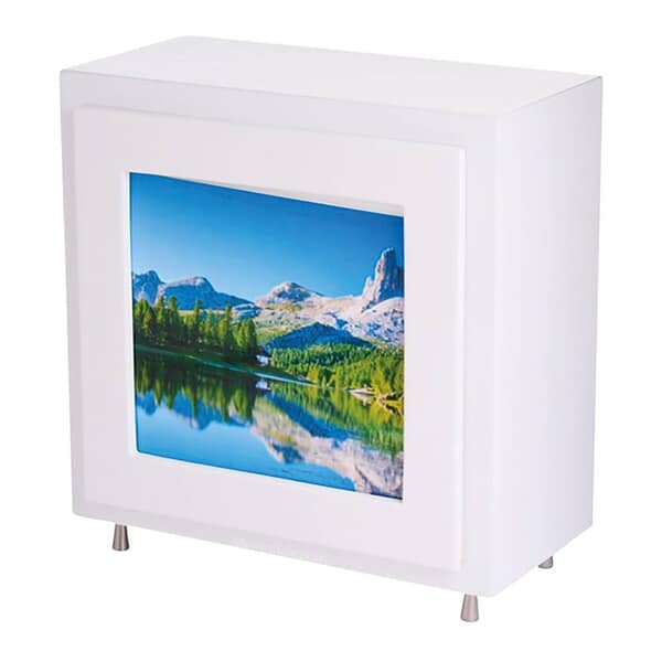 Elegant White Photo Cremation Urn
