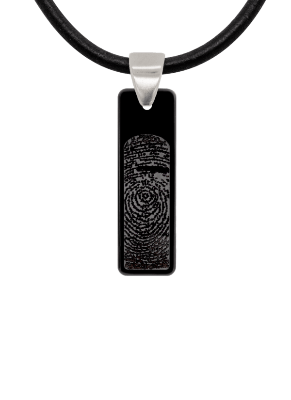 Black Fingerprint Bar Pendant