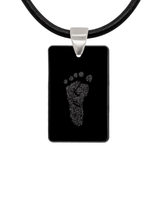 Black Footprint Keepsake Pendant 