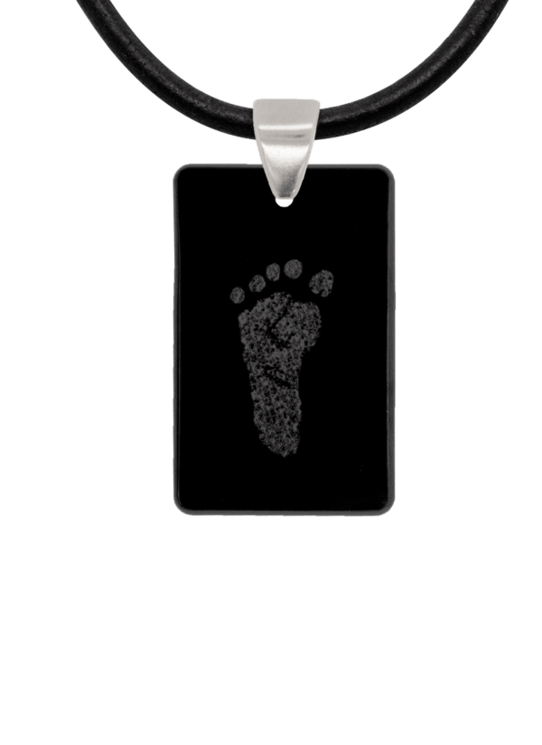 Black Footprint Keepsake Pendant